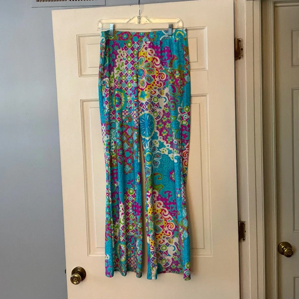 Jude Connally Trixie Pant Sun Drenched Tiles Jude Cloth Wide Leg Pull On S NEW